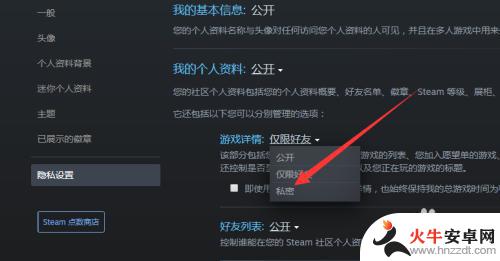 怎样让steam好友看不见我的游戏