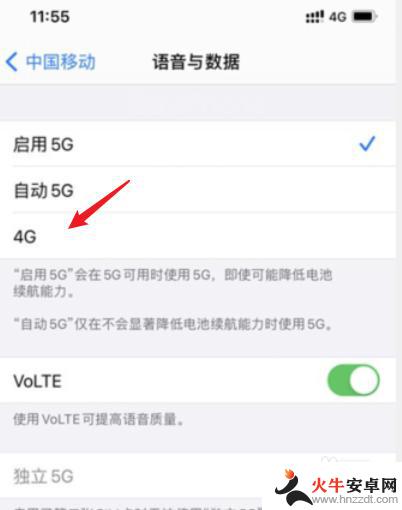 苹果手机网络如何关闭5g